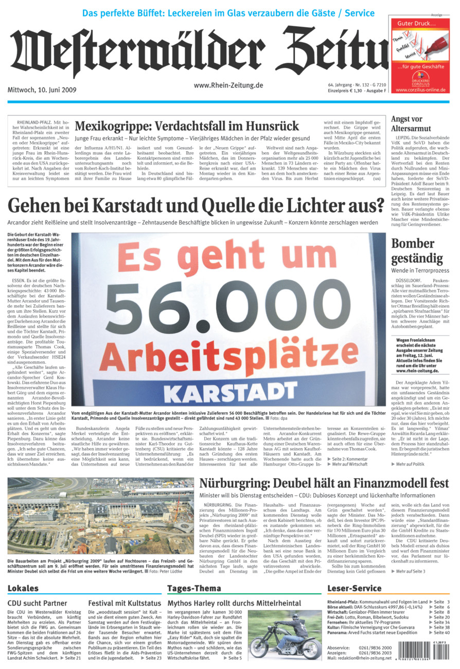 Westerwälder Zeitung vom Mittwoch, 10.06.2009