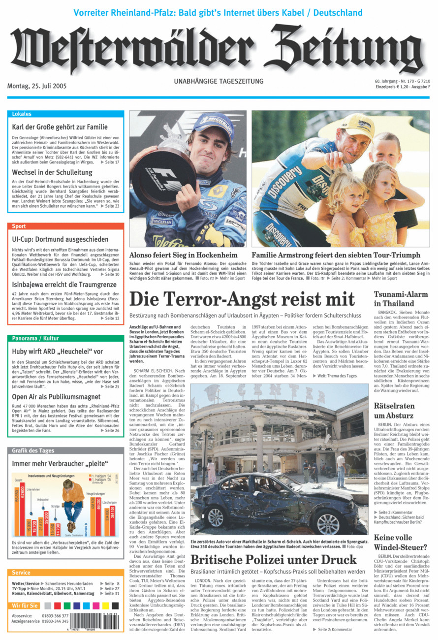 Westerwälder Zeitung vom Montag, 25.07.2005