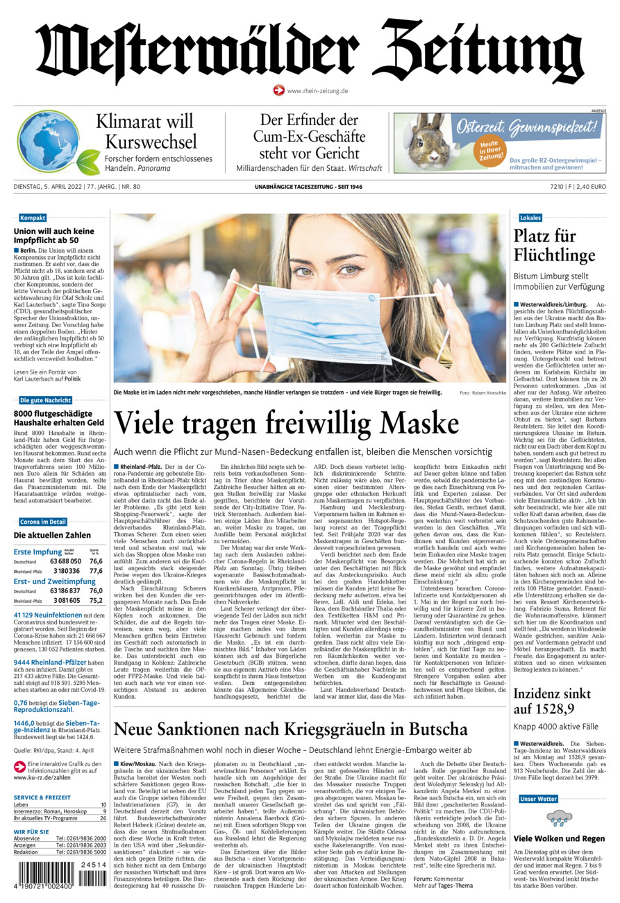 Westerwälder Zeitung vom Dienstag, 05.04.2022