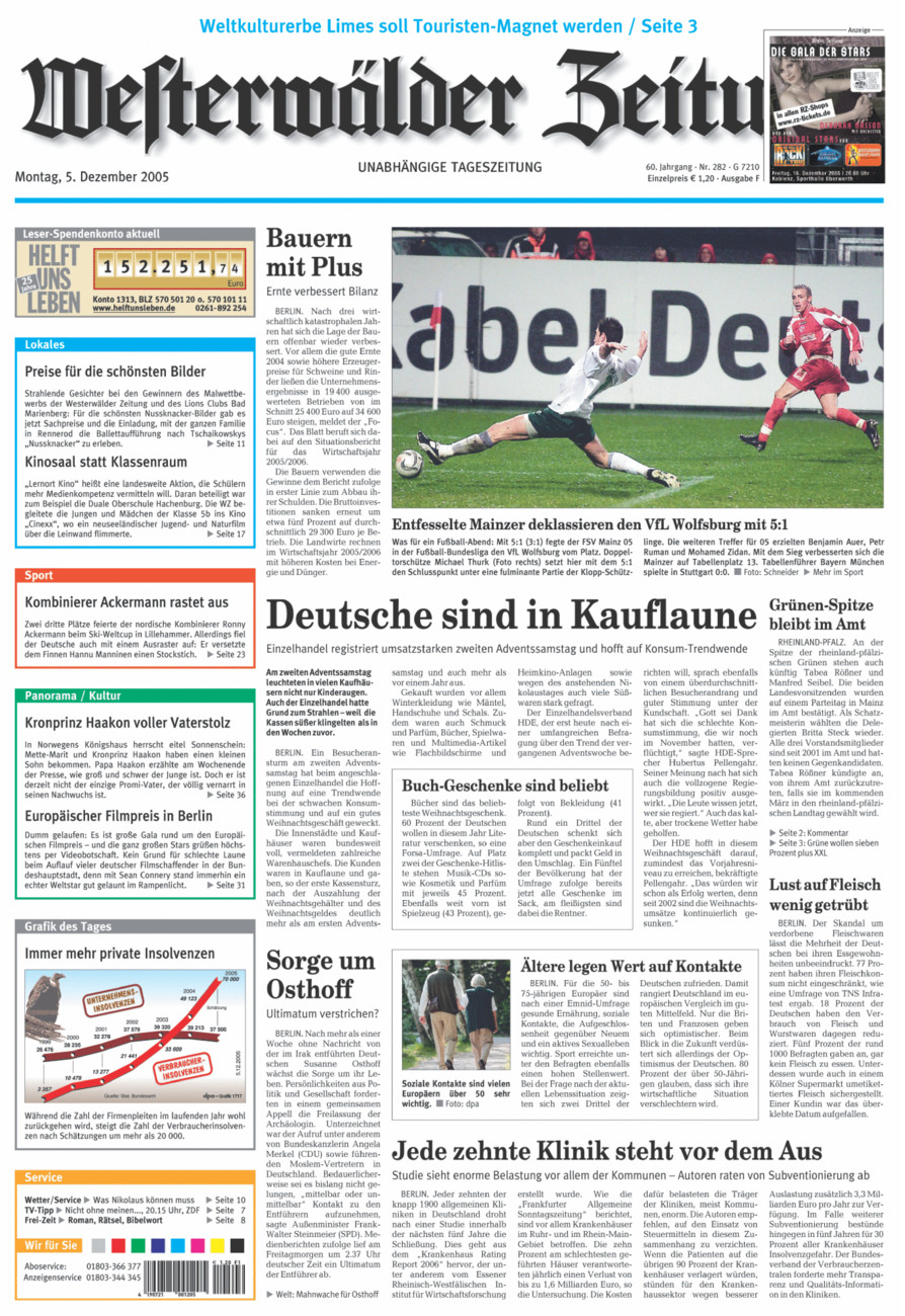 Westerwälder Zeitung vom Montag, 05.12.2005
