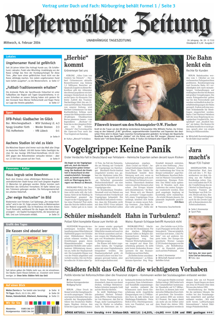 Westerwälder Zeitung vom Mittwoch, 04.02.2004