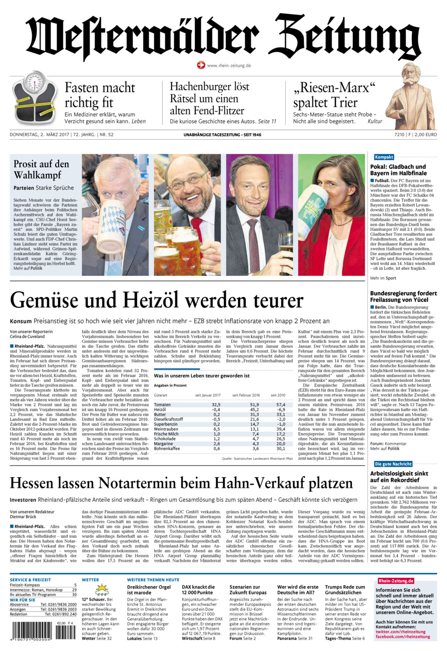 Westerwälder Zeitung vom Donnerstag, 02.03.2017
