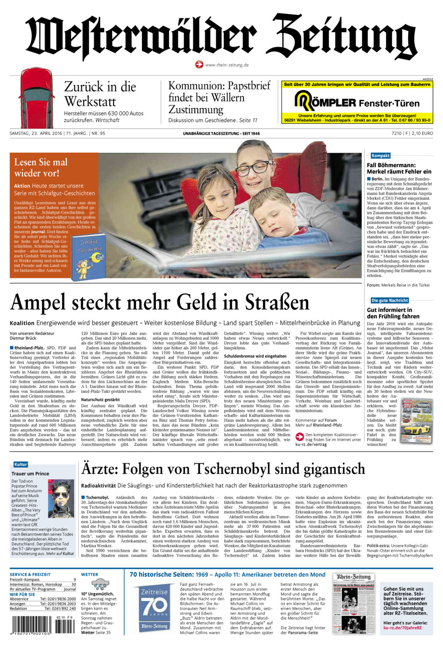 Westerwälder Zeitung vom Samstag, 23.04.2016