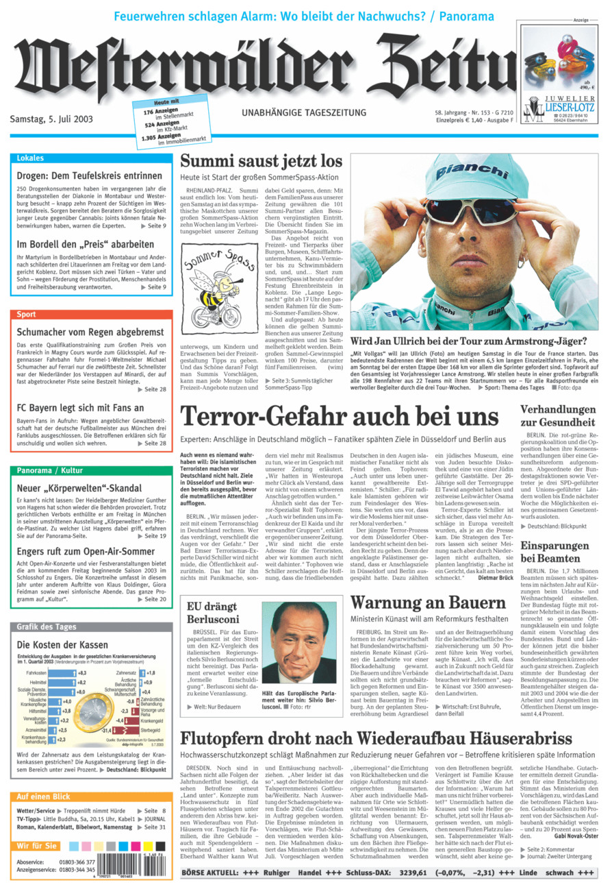 Westerwälder Zeitung vom Samstag, 05.07.2003