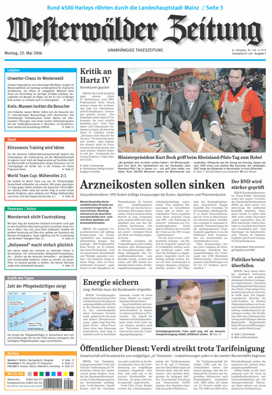 Westerwälder Zeitung vom Montag, 22.05.2006