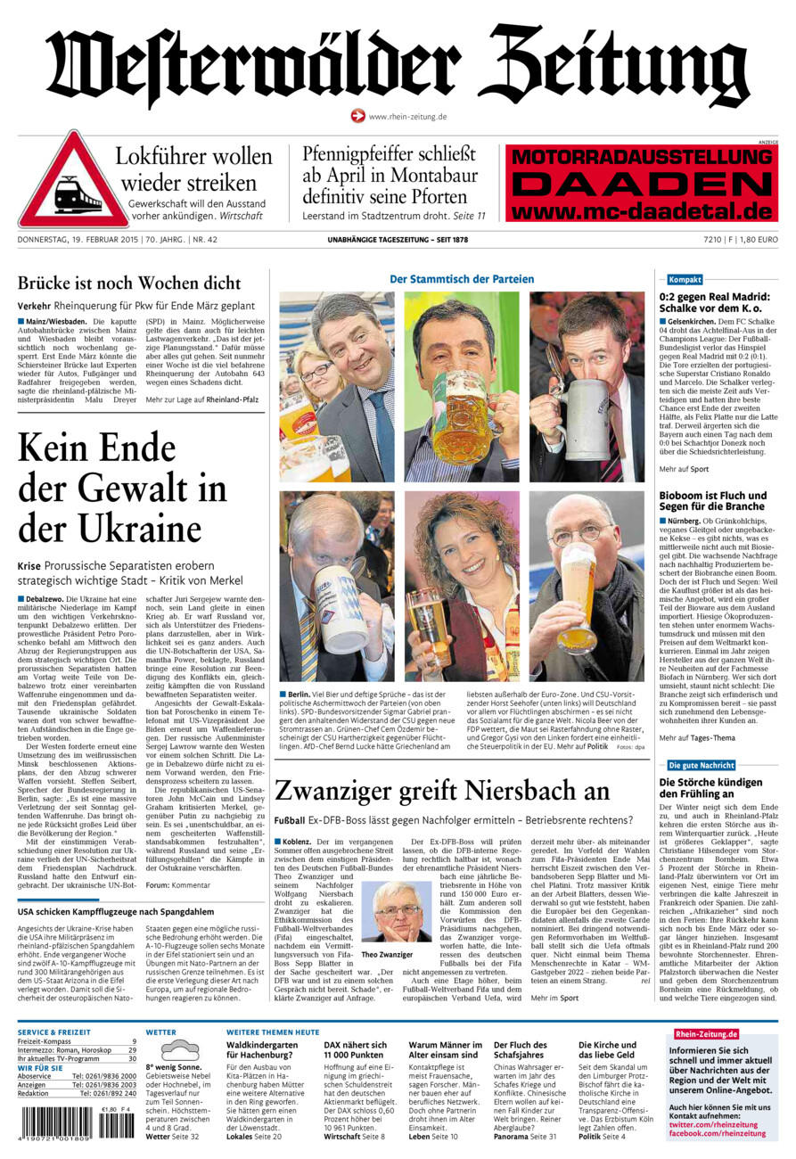 Westerwälder Zeitung vom Donnerstag, 19.02.2015