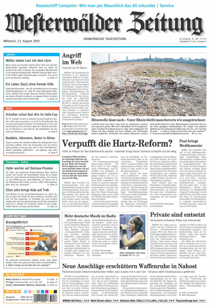 Westerwälder Zeitung vom Mittwoch, 13.08.2003