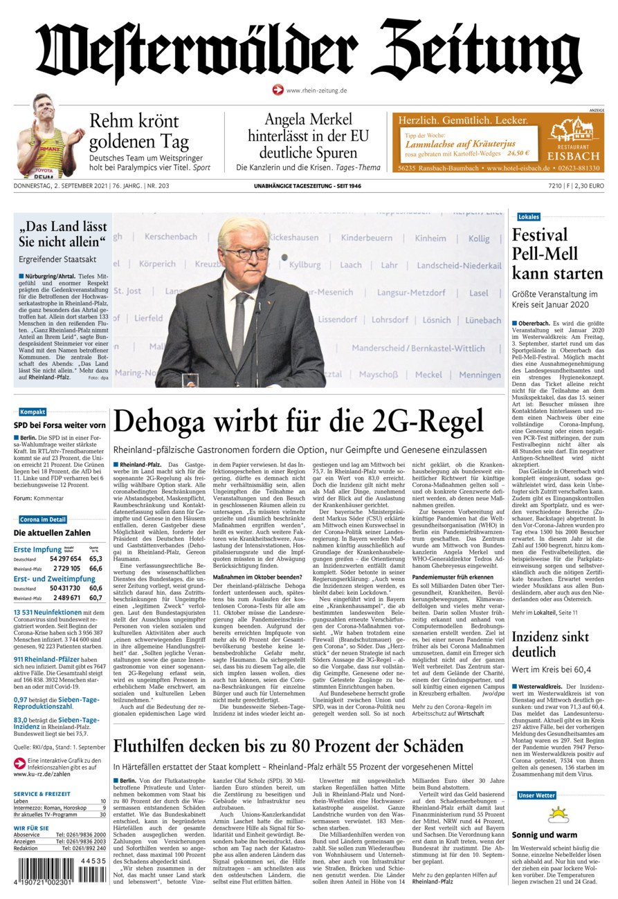 Westerwälder Zeitung vom Donnerstag, 02.09.2021