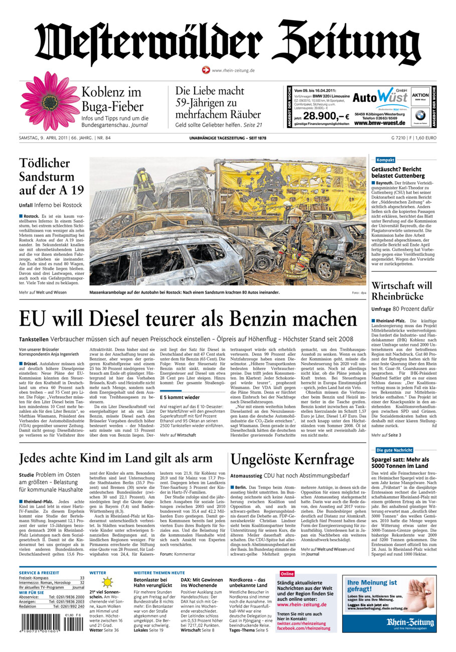 Westerwälder Zeitung vom Samstag, 09.04.2011