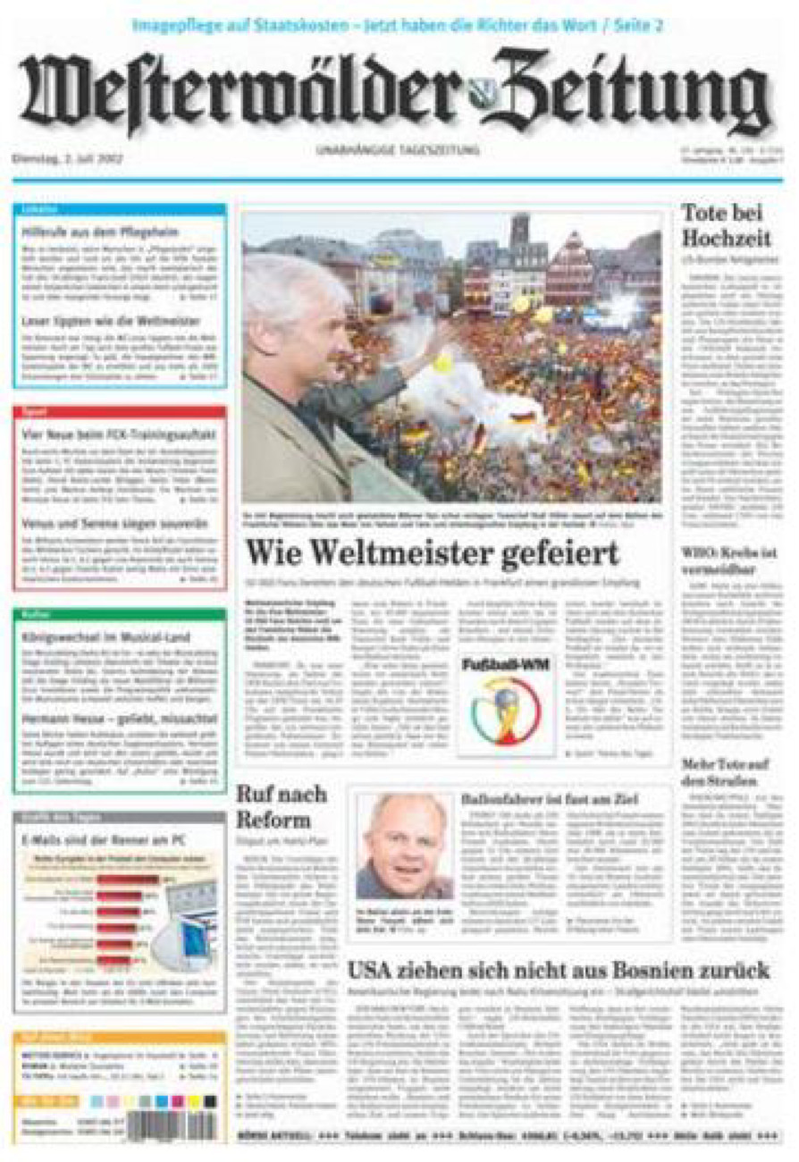 Westerwälder Zeitung vom Dienstag, 02.07.2002