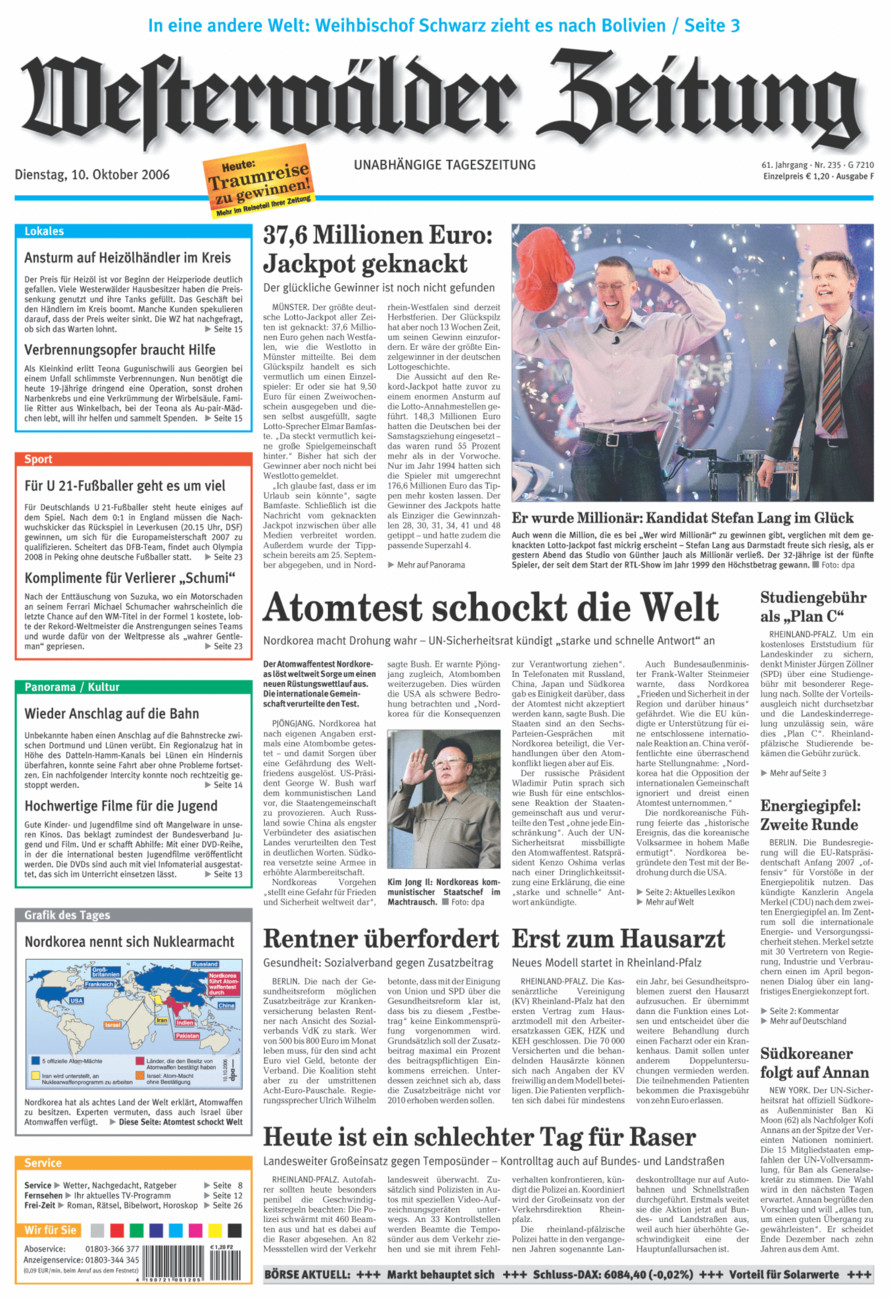 Westerwälder Zeitung vom Dienstag, 10.10.2006