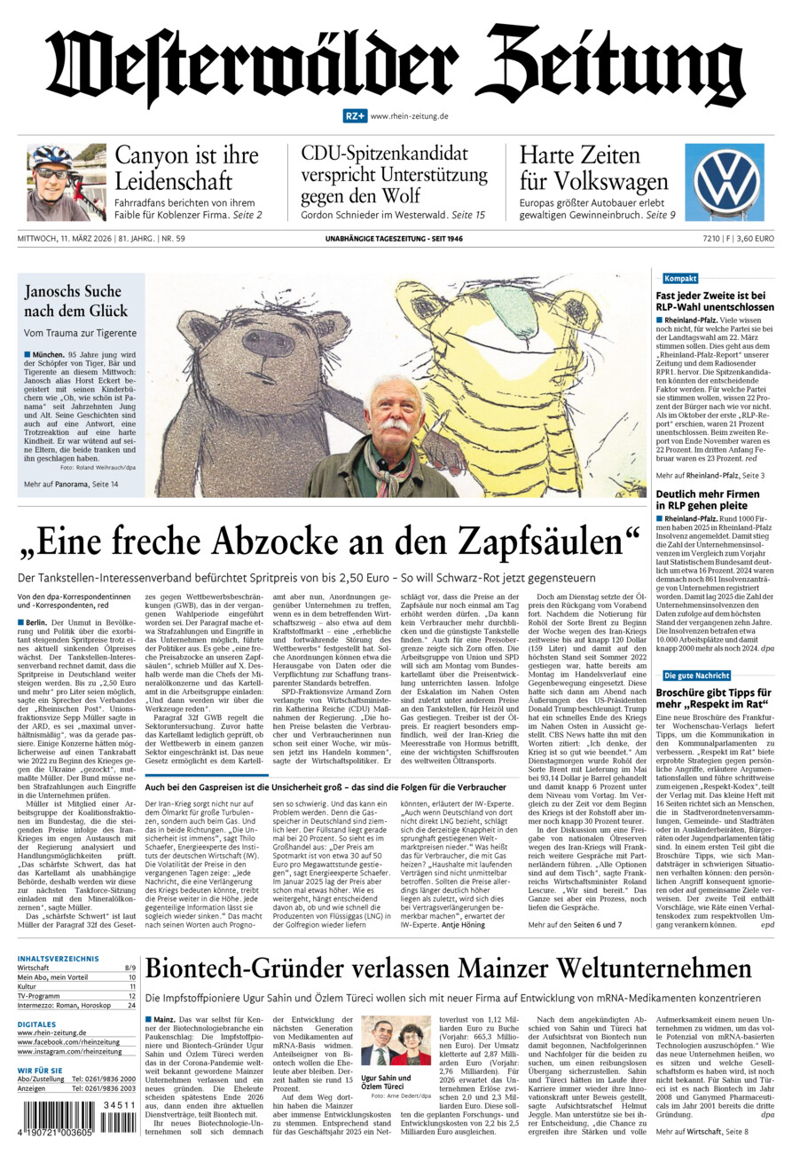 Westerwälder Zeitung vom Mittwoch, 11.03.2026