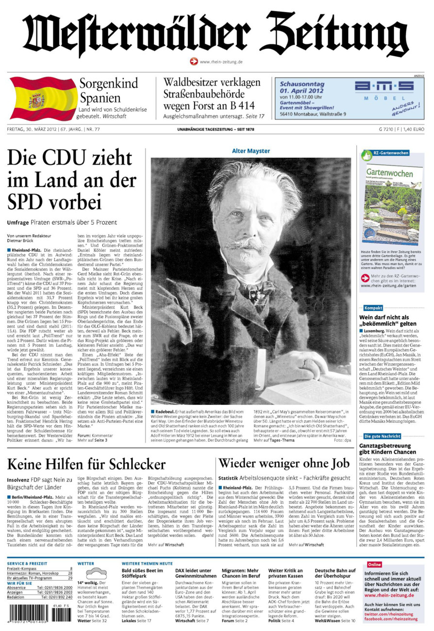 Westerwälder Zeitung vom Freitag, 30.03.2012