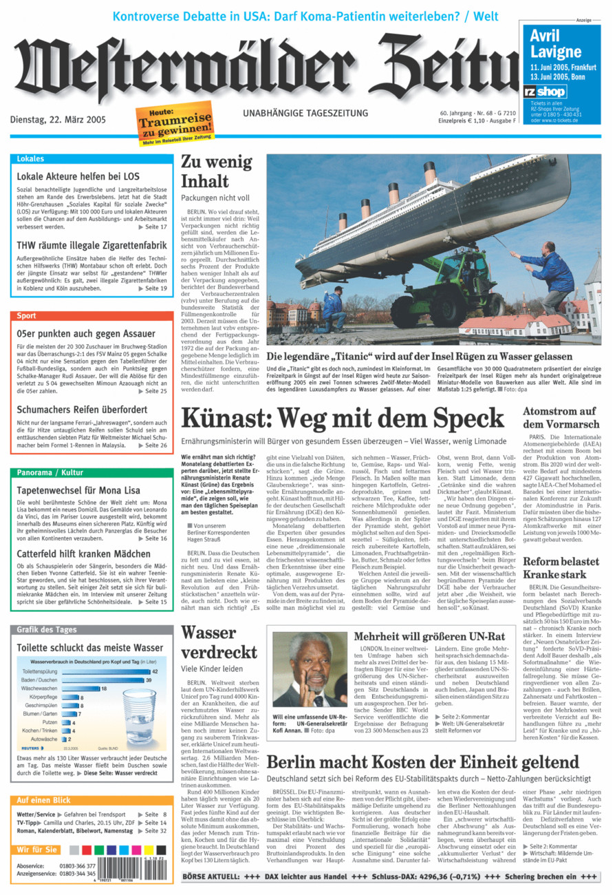 Westerwälder Zeitung vom Dienstag, 22.03.2005