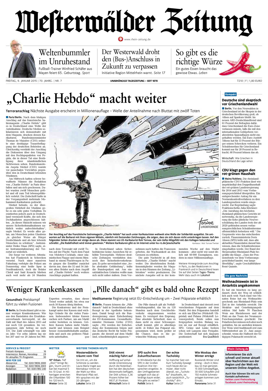 Westerwälder Zeitung vom Freitag, 09.01.2015