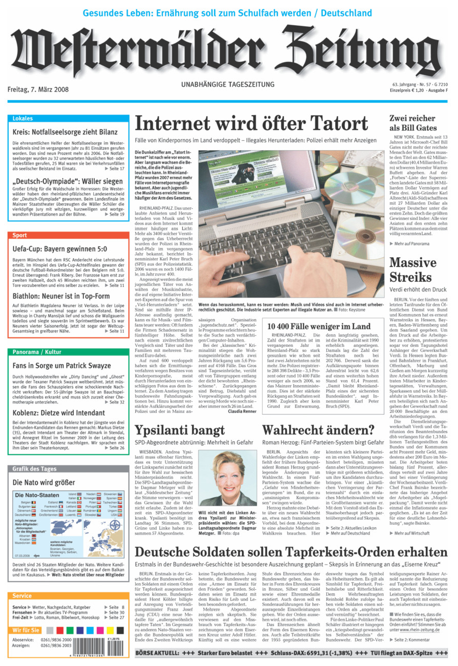 Westerwälder Zeitung vom Freitag, 07.03.2008