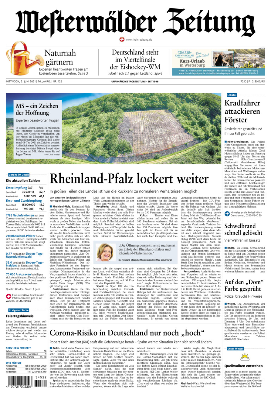 Westerwälder Zeitung vom Mittwoch, 02.06.2021