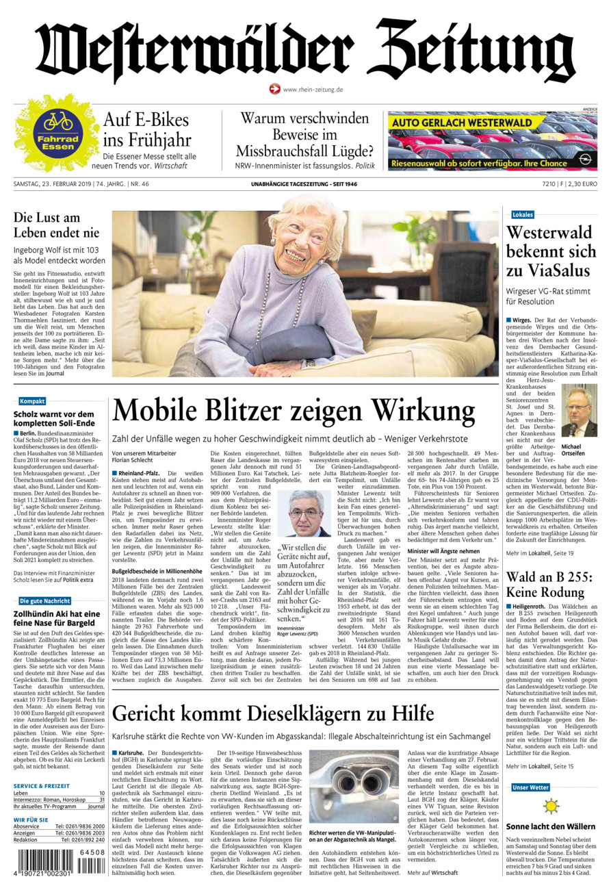 Westerwälder Zeitung vom Samstag, 23.02.2019