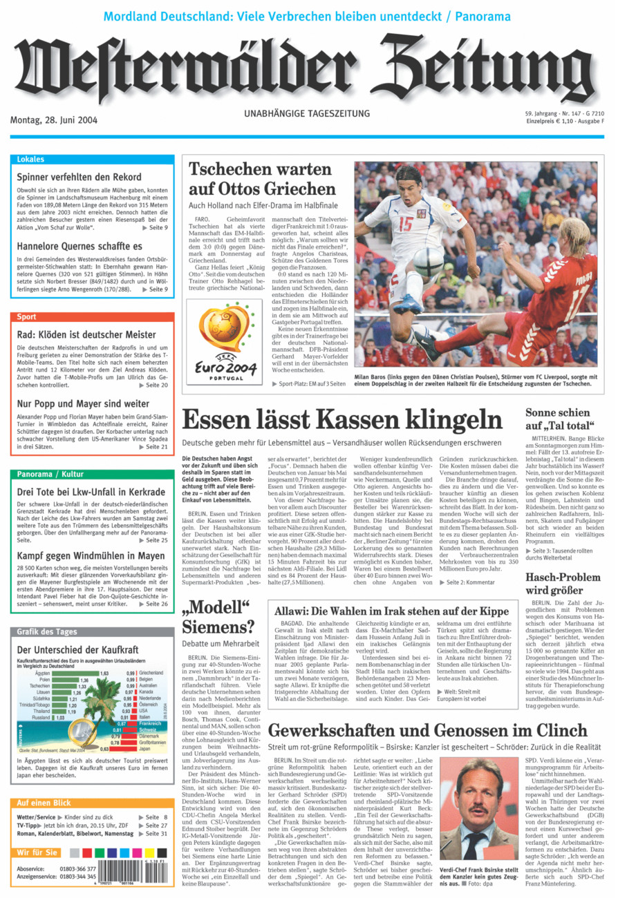 Westerwälder Zeitung vom Montag, 28.06.2004