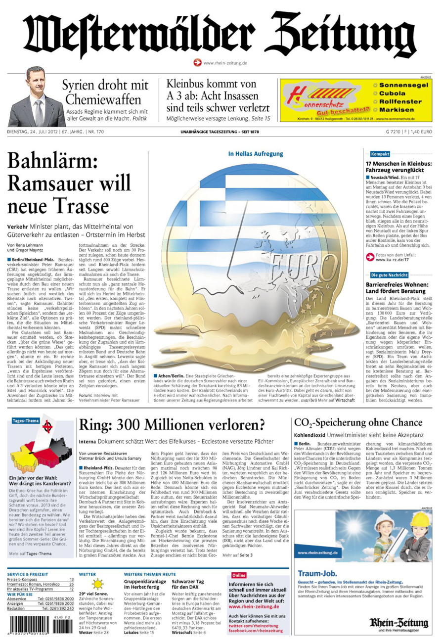 Westerwälder Zeitung vom Dienstag, 24.07.2012