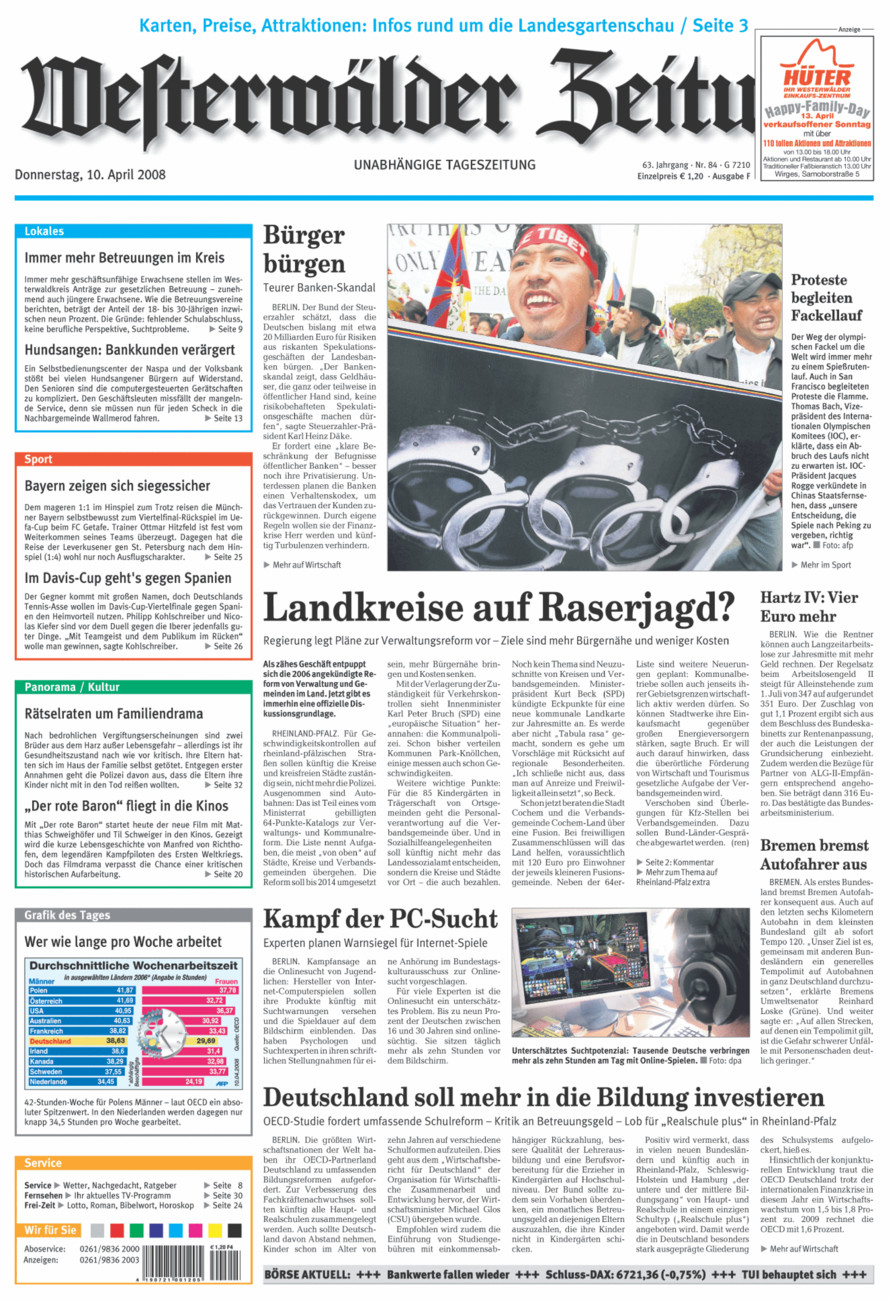 Westerwälder Zeitung vom Donnerstag, 10.04.2008