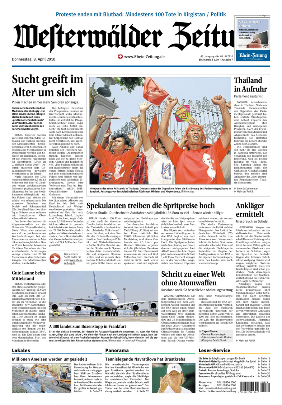 Westerwälder Zeitung vom Donnerstag, 08.04.2010