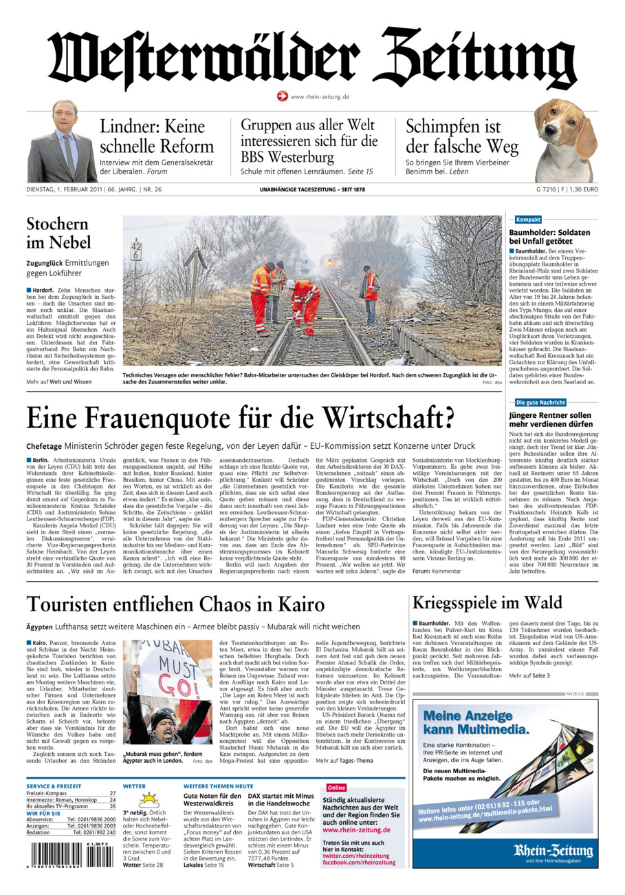 Westerwälder Zeitung vom Dienstag, 01.02.2011