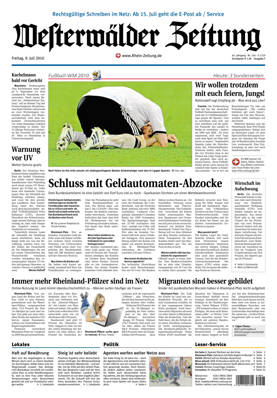 Westerwälder Zeitung vom Freitag, 09.07.2010