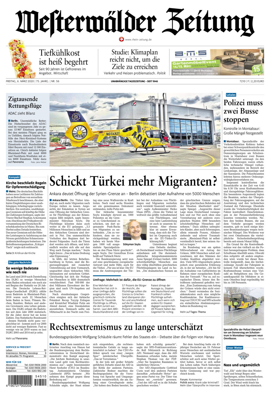 Westerwälder Zeitung vom Freitag, 06.03.2020