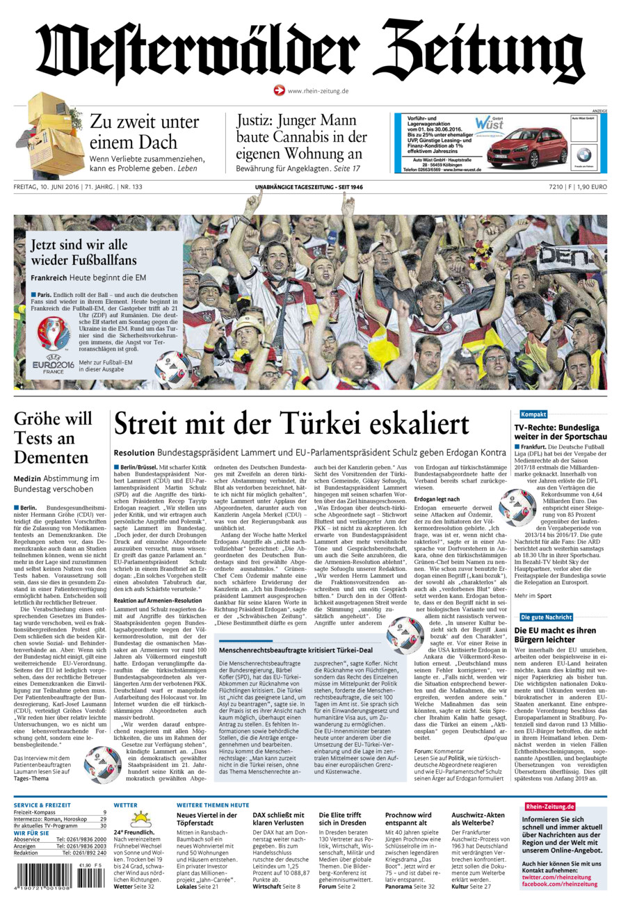 Westerwälder Zeitung vom Freitag, 10.06.2016