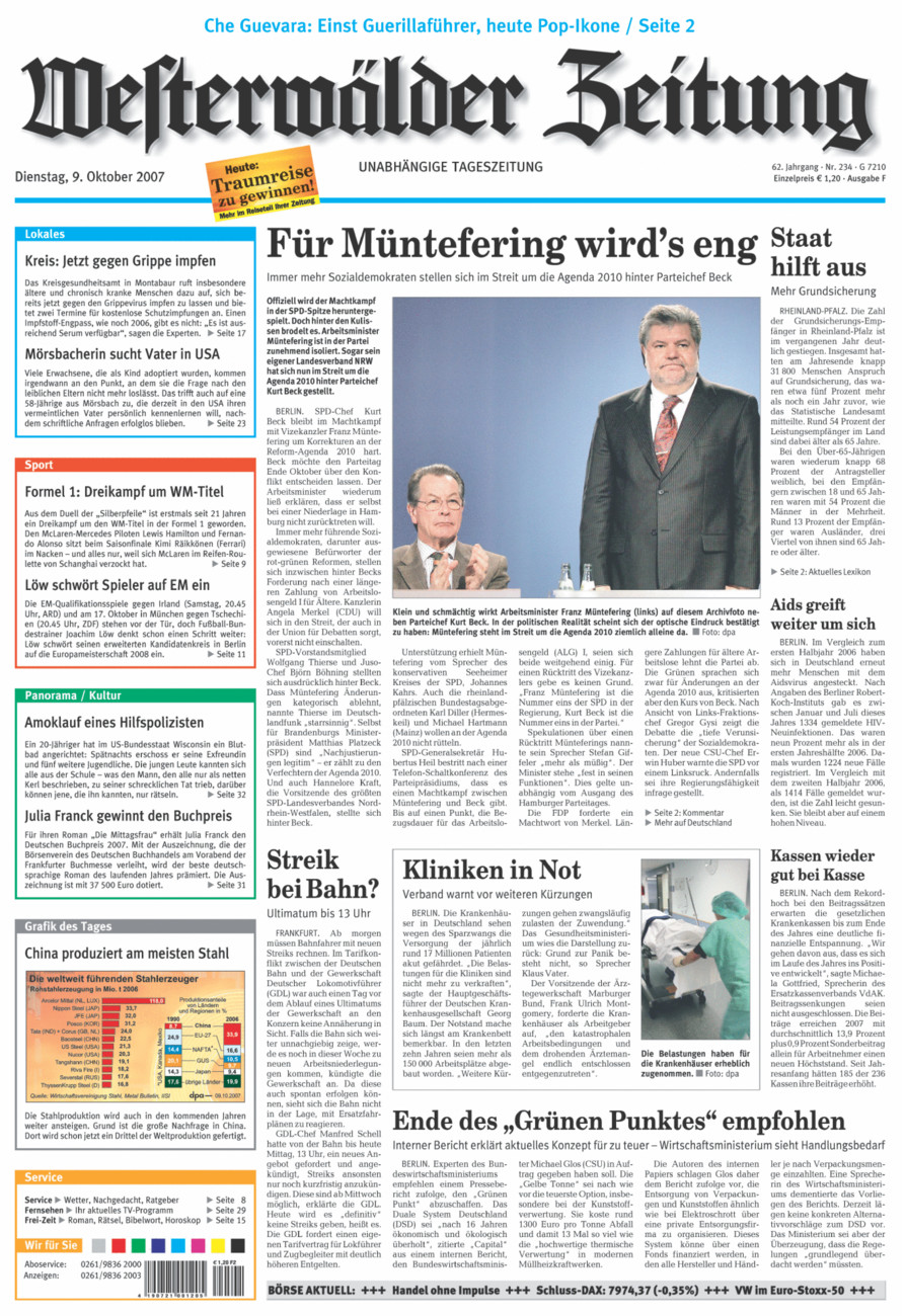 Westerwälder Zeitung vom Dienstag, 09.10.2007