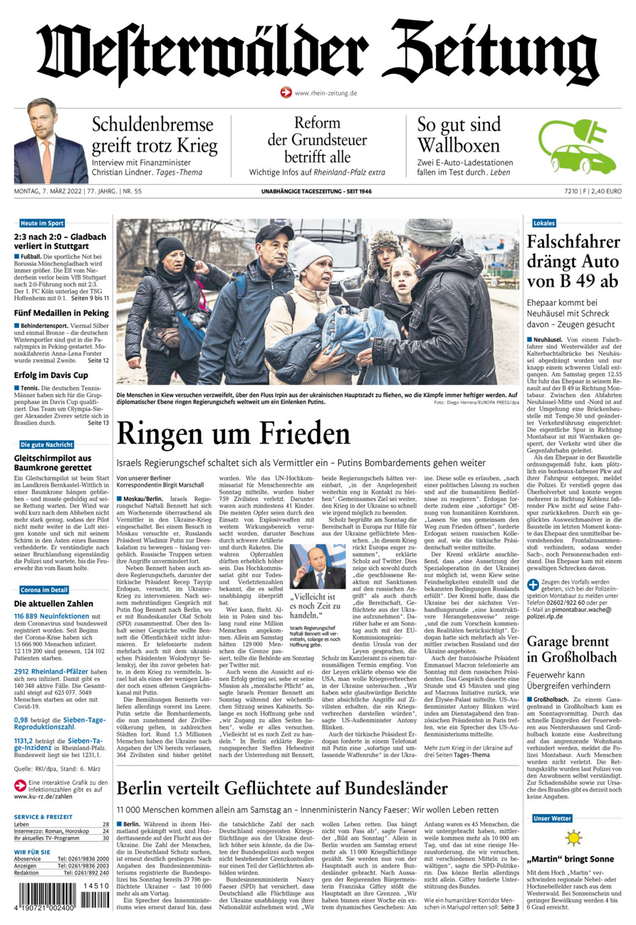 Westerwälder Zeitung vom Montag, 07.03.2022