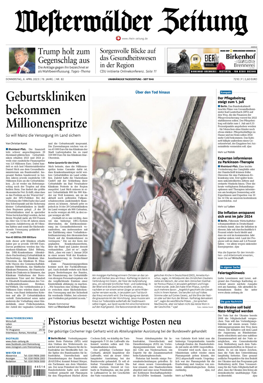 Westerwälder Zeitung vom Donnerstag, 06.04.2023