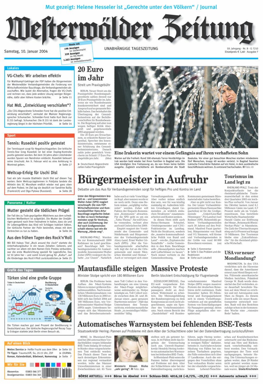 Westerwälder Zeitung vom Samstag, 10.01.2004
