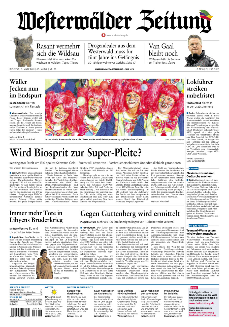 Westerwälder Zeitung vom Dienstag, 08.03.2011