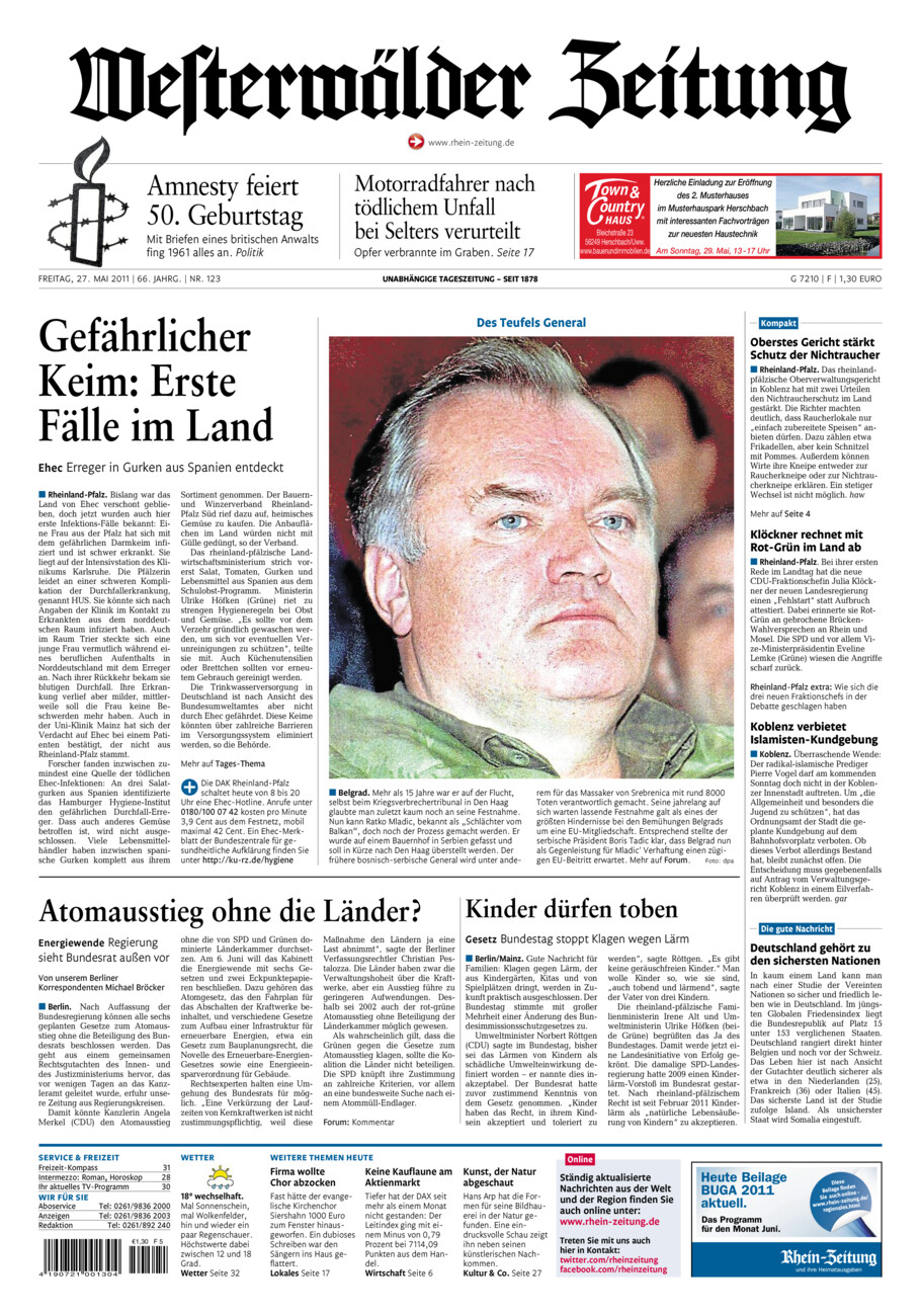 Westerwälder Zeitung vom Freitag, 27.05.2011
