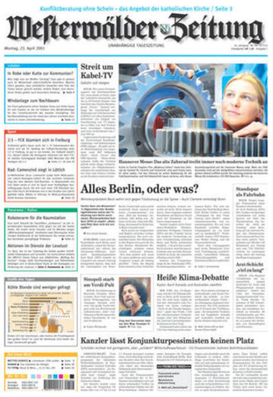 Westerwälder Zeitung vom Montag, 23.04.2001