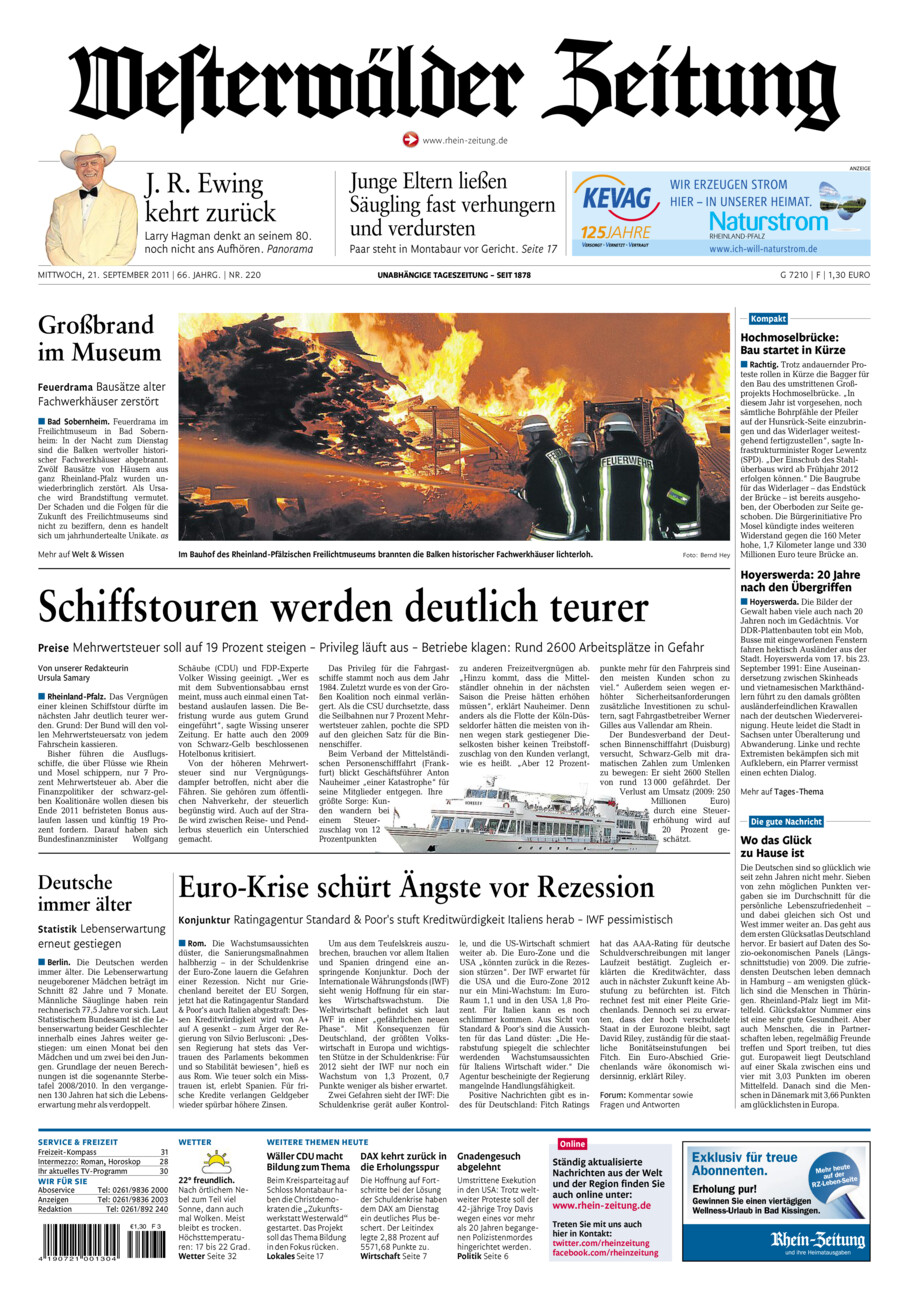Westerwälder Zeitung vom Mittwoch, 21.09.2011