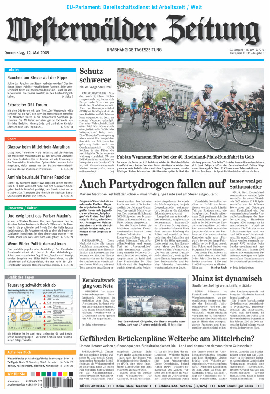 Westerwälder Zeitung vom Donnerstag, 12.05.2005