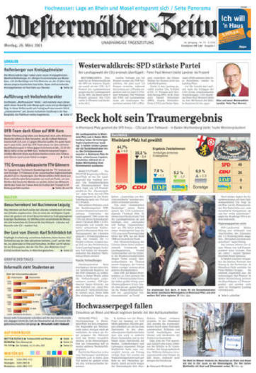 Westerwälder Zeitung vom Montag, 26.03.2001