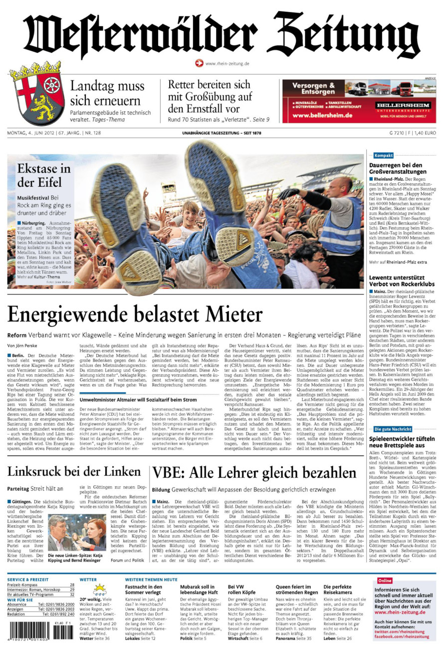 Westerwälder Zeitung vom Montag, 04.06.2012