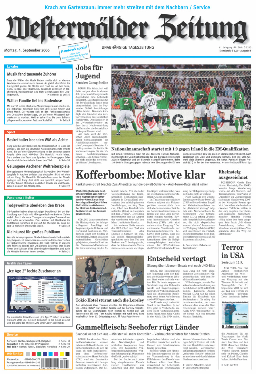 Westerwälder Zeitung vom Montag, 04.09.2006
