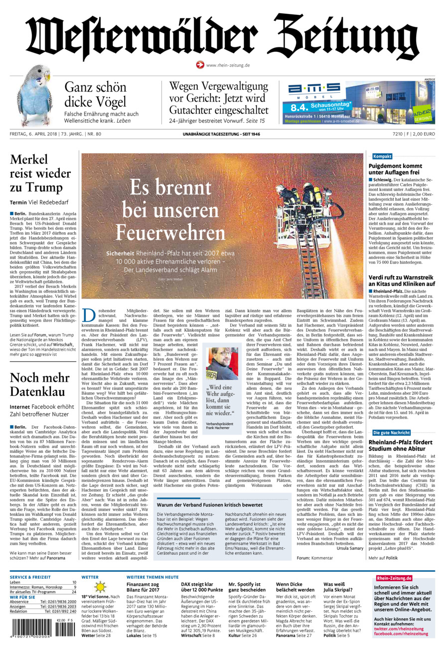 Westerwälder Zeitung vom Freitag, 06.04.2018