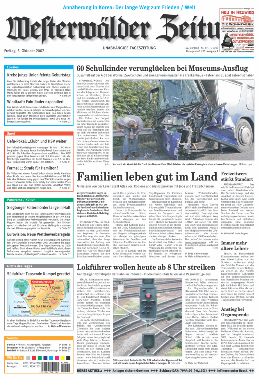 Westerwälder Zeitung vom Freitag, 05.10.2007