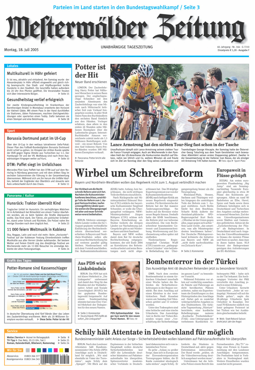 Westerwälder Zeitung vom Montag, 18.07.2005