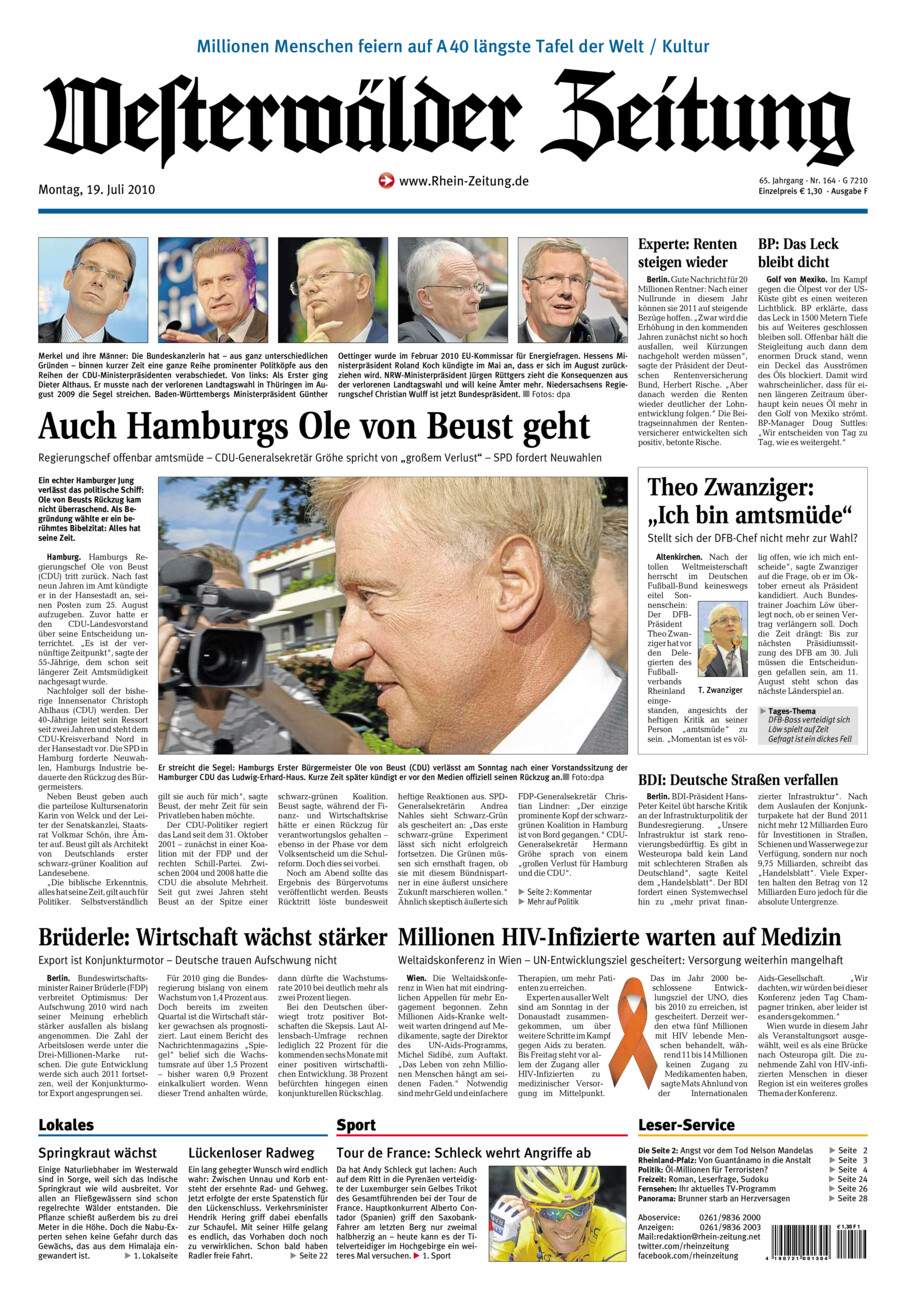 Westerwälder Zeitung vom Montag, 19.07.2010