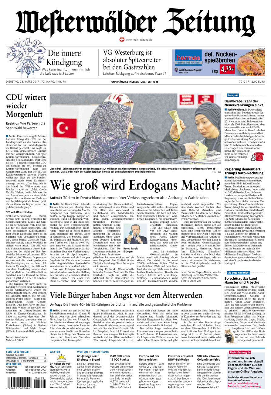 Westerwälder Zeitung vom Dienstag, 28.03.2017