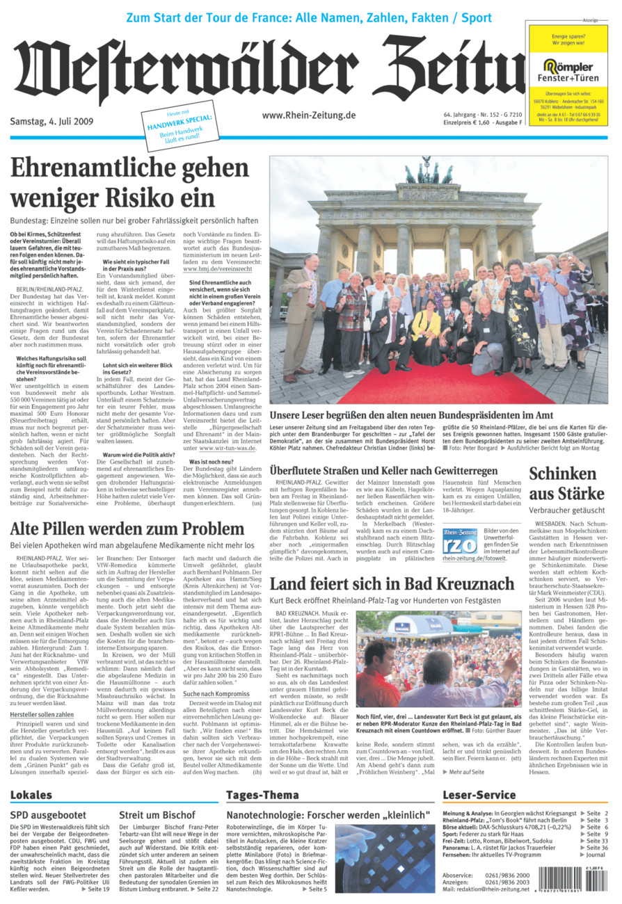 Westerwälder Zeitung vom Samstag, 04.07.2009