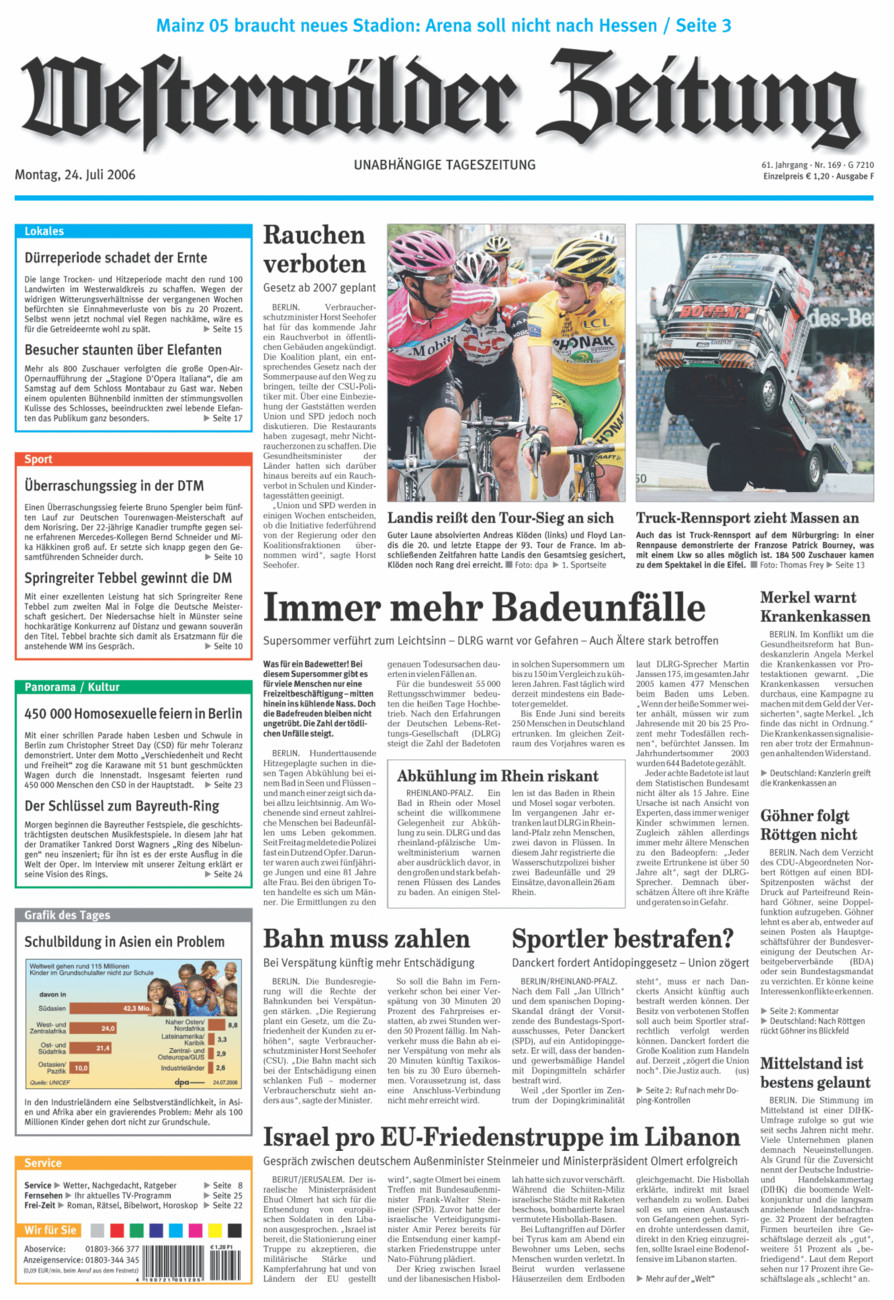 Westerwälder Zeitung vom Montag, 24.07.2006