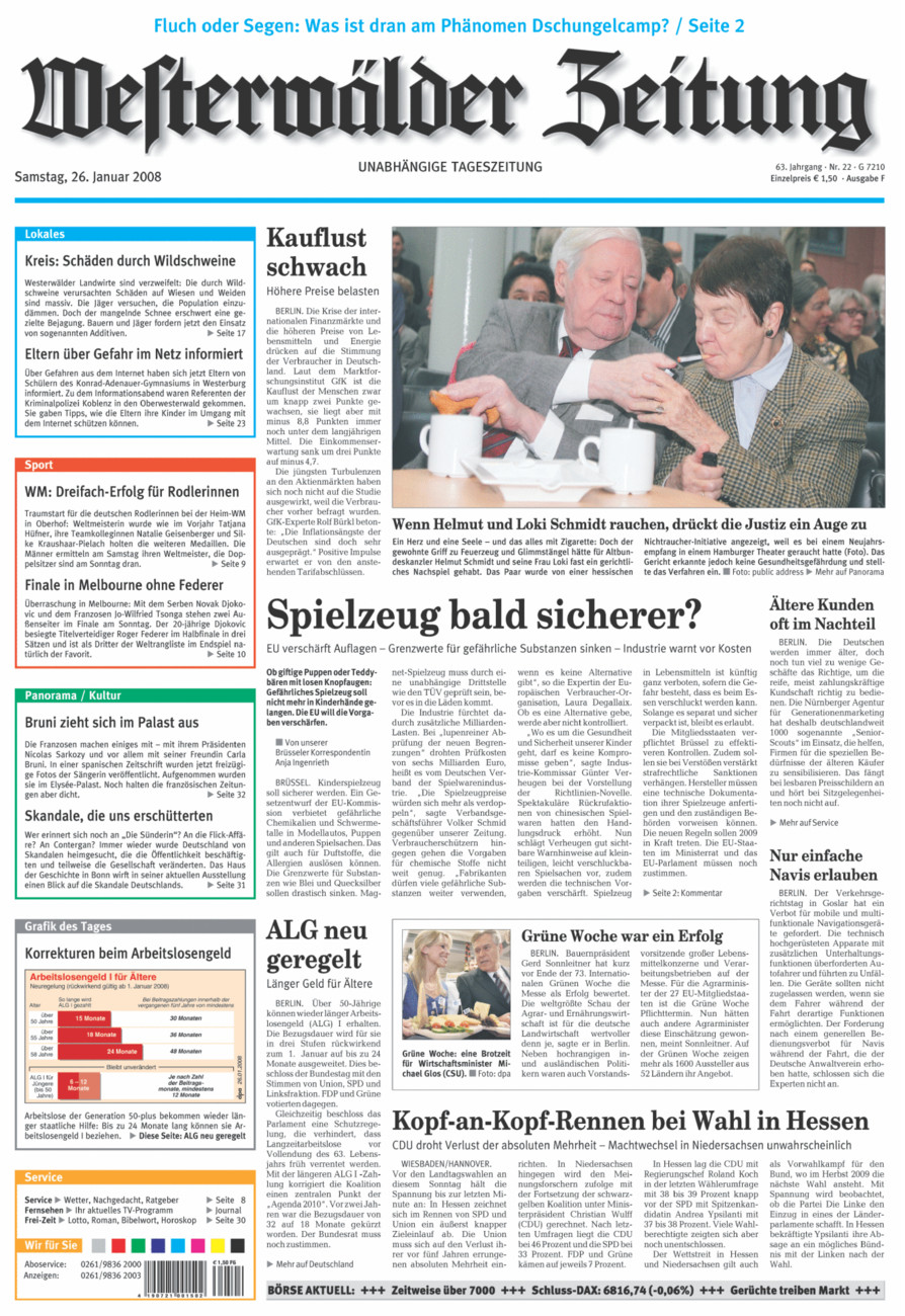 Westerwälder Zeitung vom Samstag, 26.01.2008